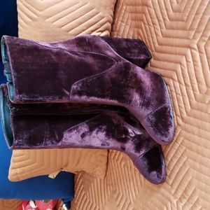 Kendall and Kylie Crushed Velvet Purple Boots